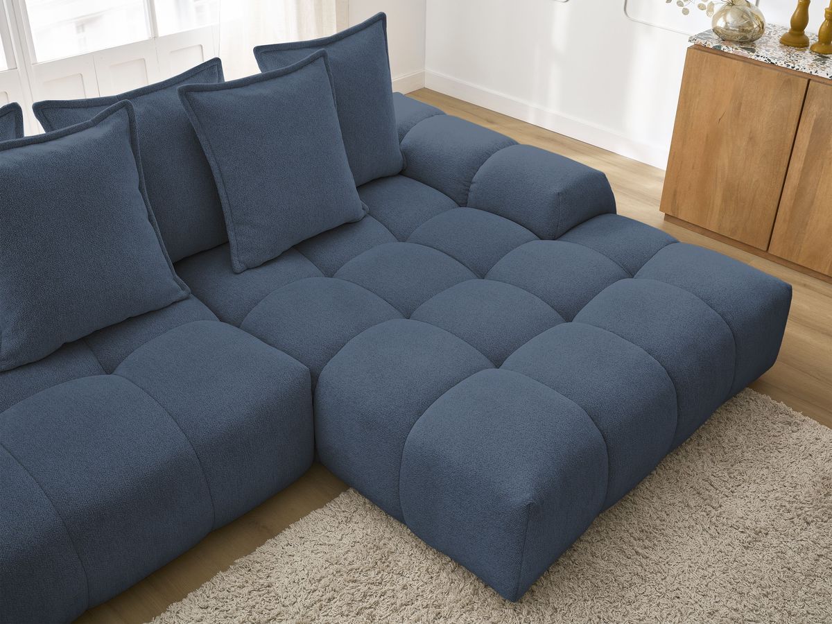 Canapé d'angle convertible coffre EVEREST tissu chiné