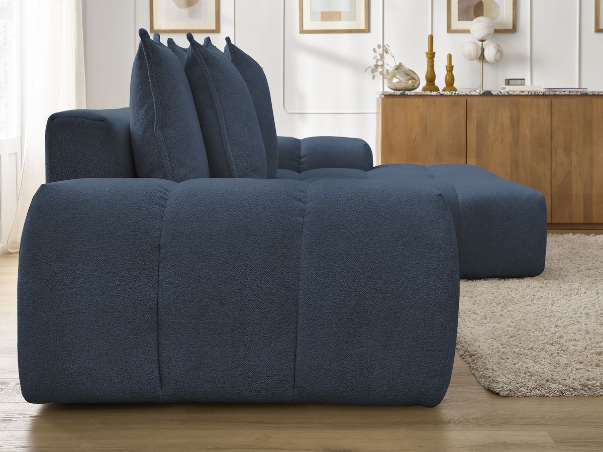 Canapé d'angle convertible coffre EVEREST tissu chiné