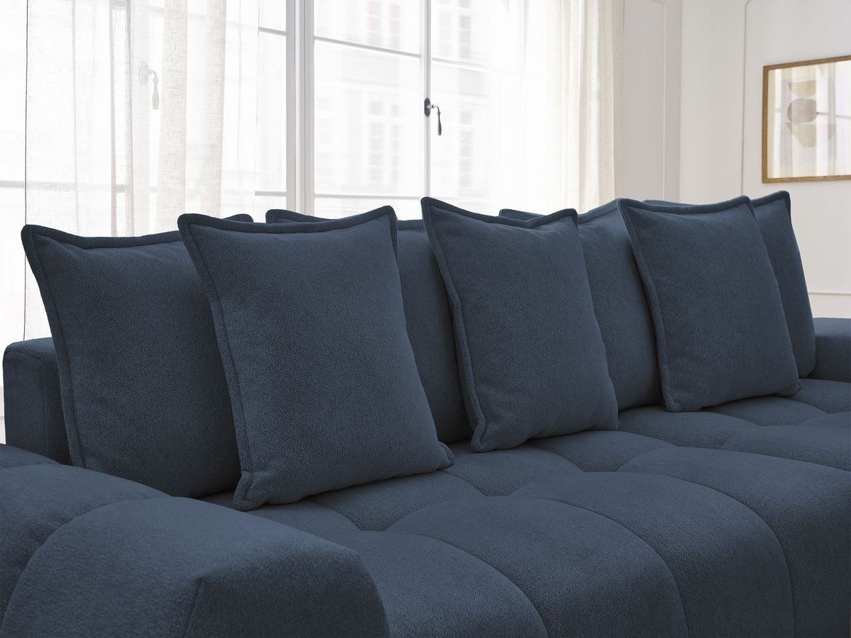 Canapé d'angle convertible coffre EVEREST tissu chiné