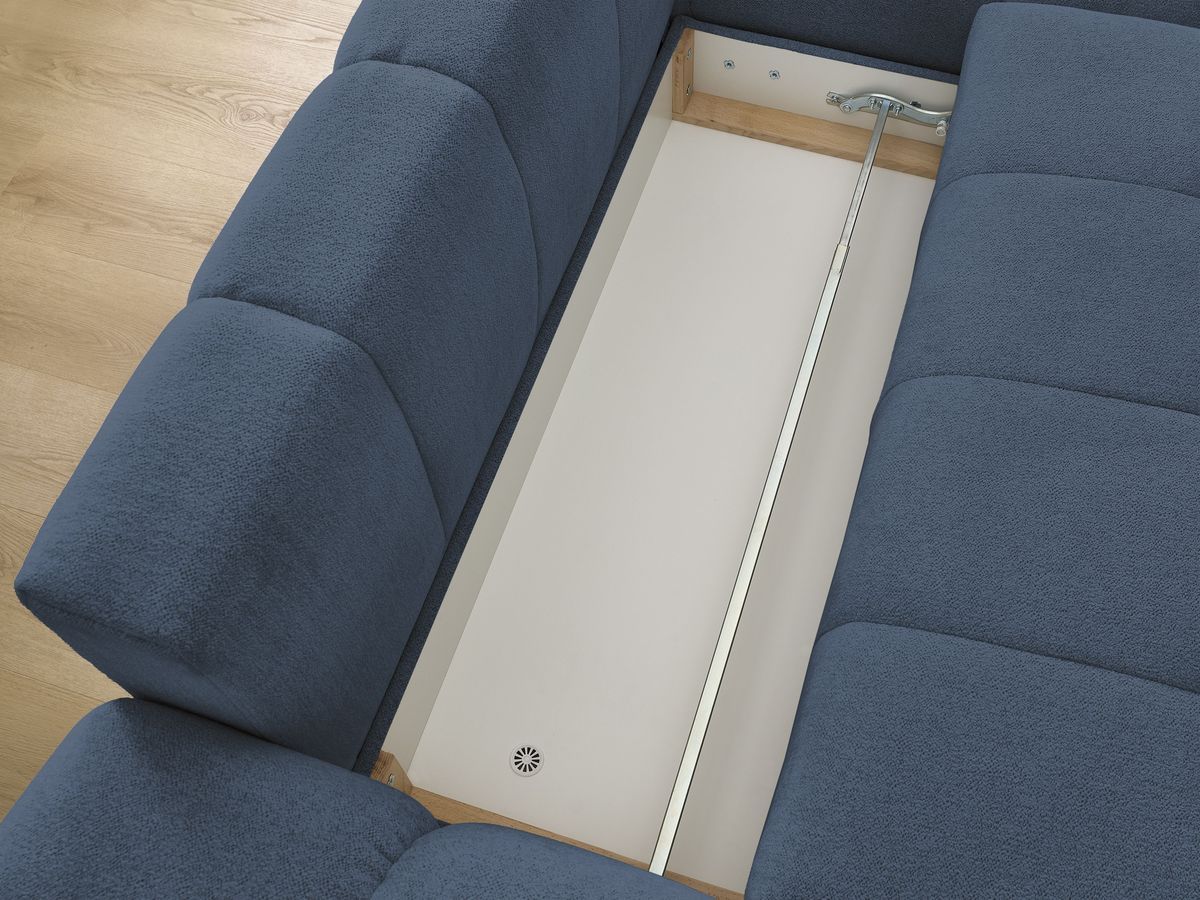 Canapé d'angle convertible coffre EVEREST tissu chiné