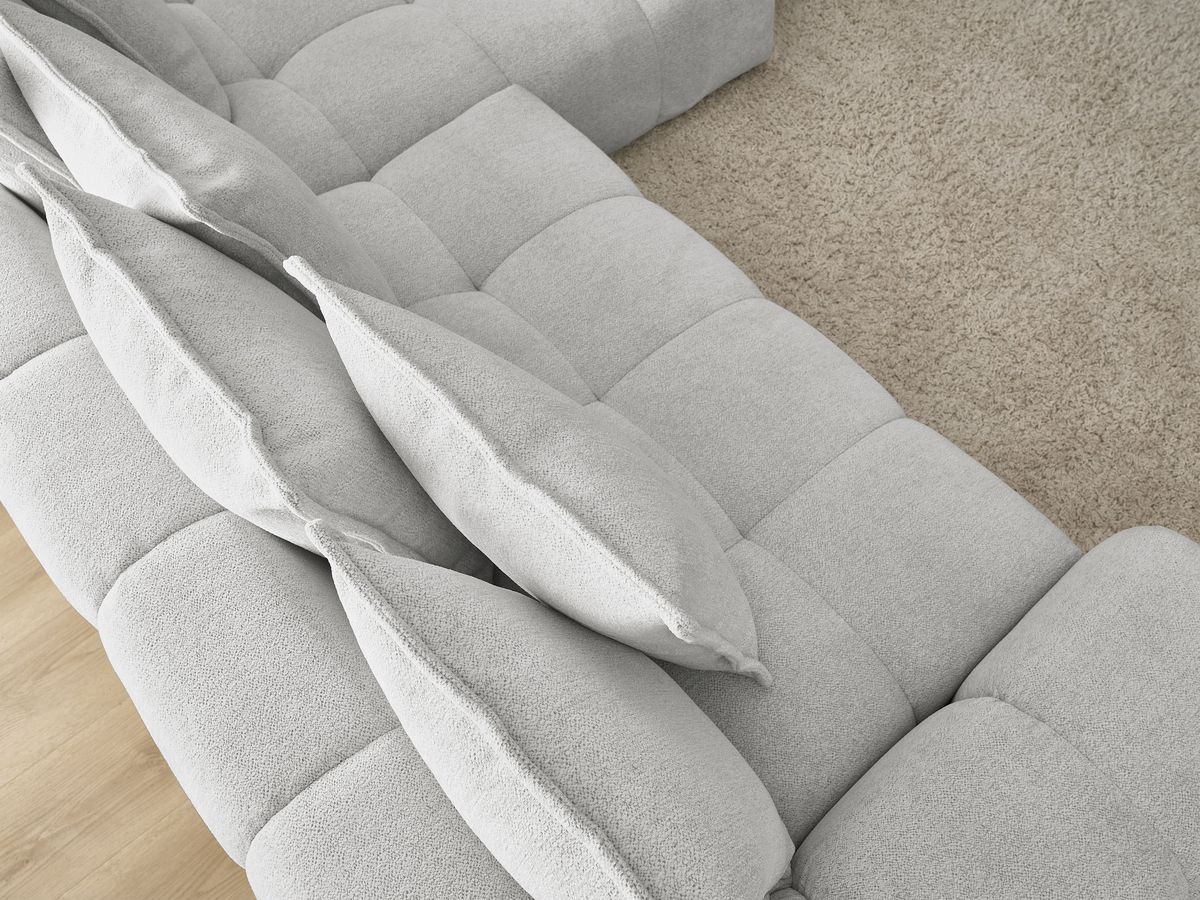 Canapé d'angle convertible coffre EVEREST tissu chiné
