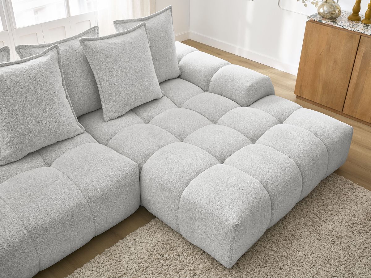 Canapé d'angle convertible coffre EVEREST tissu chiné