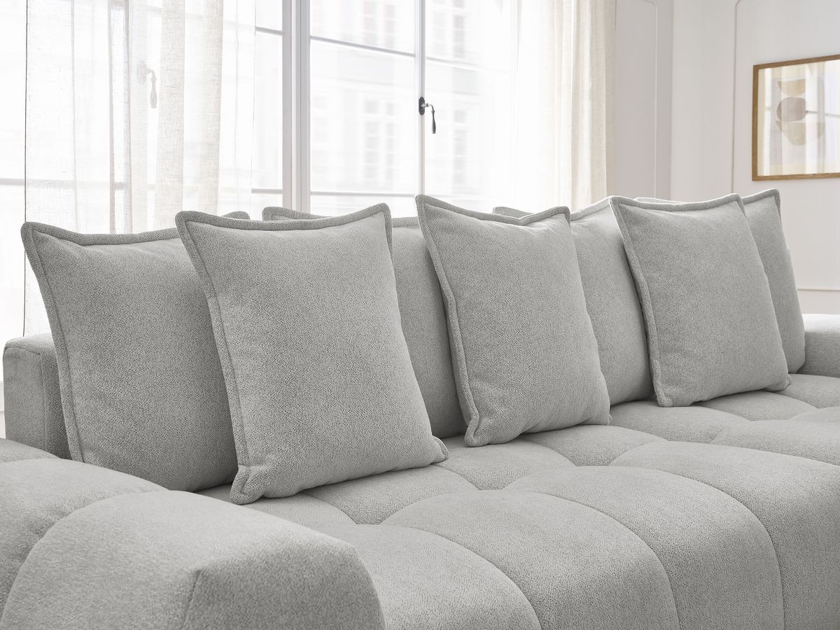 Canapé d'angle convertible coffre EVEREST tissu chiné
