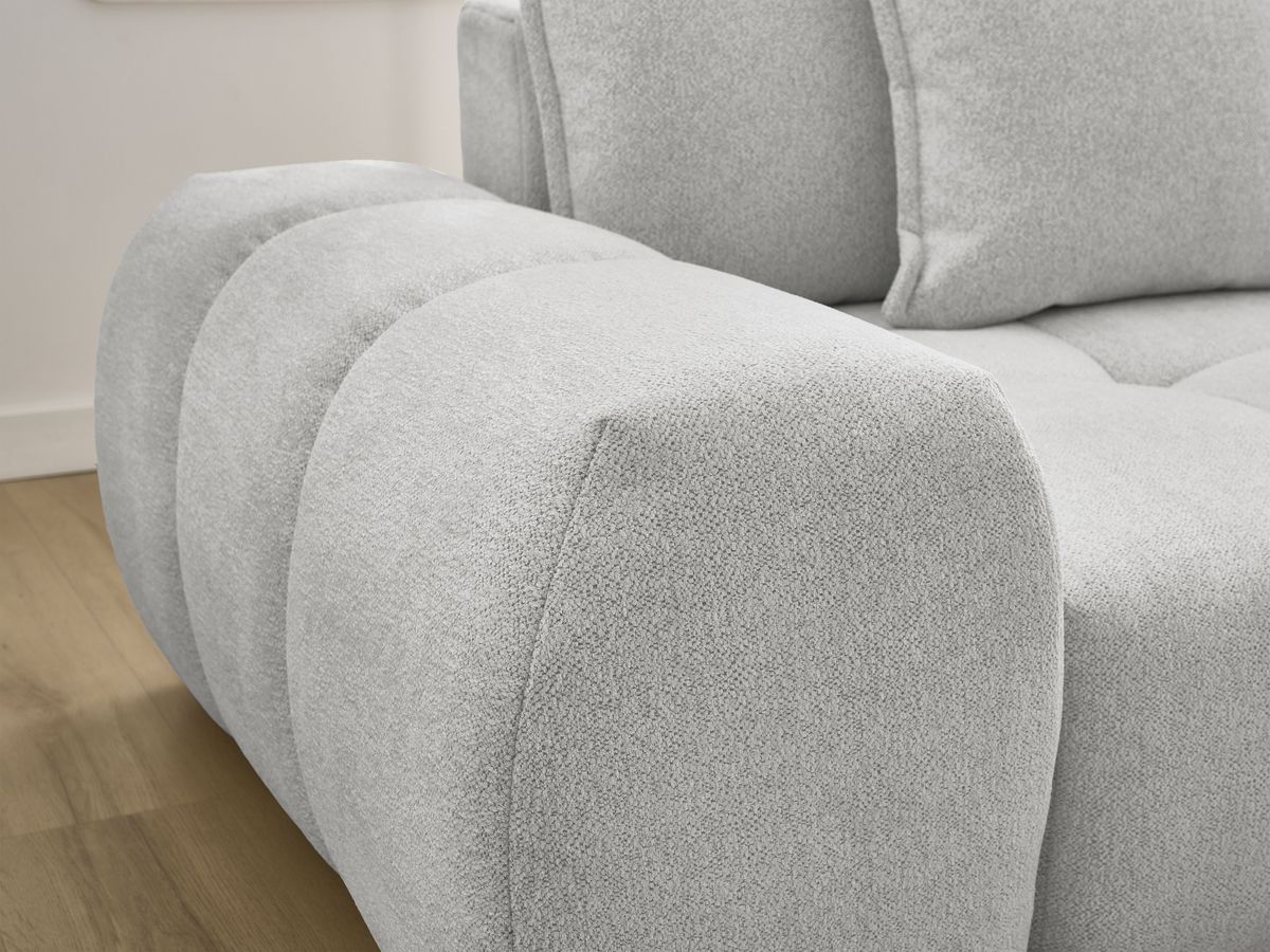 Canapé d'angle convertible coffre EVEREST tissu chiné