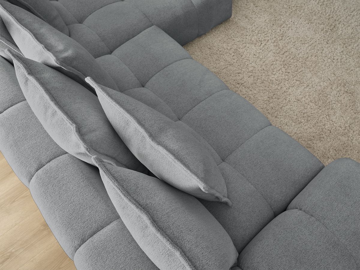 Canapé d'angle convertible coffre EVEREST tissu chiné