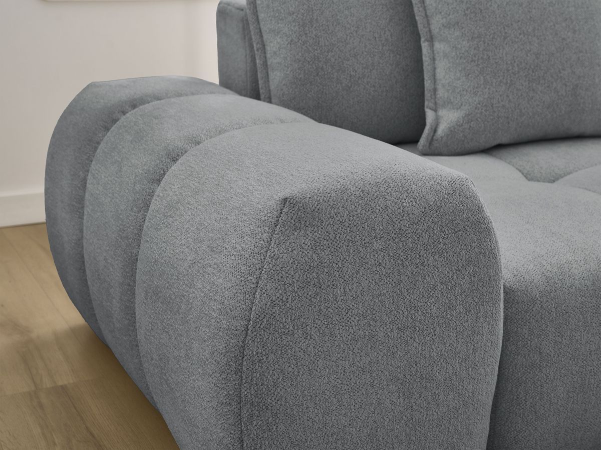 Canapé d'angle convertible coffre EVEREST tissu chiné
