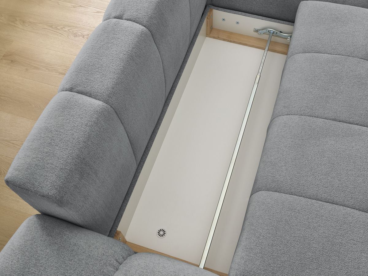 Canapé d'angle convertible coffre EVEREST tissu chiné