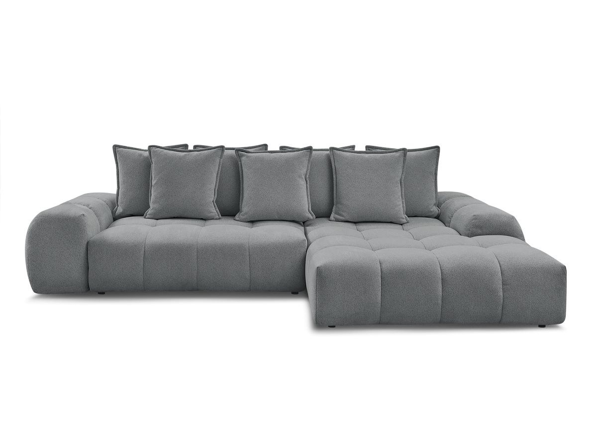 Canapé d'angle convertible coffre EVEREST tissu chiné