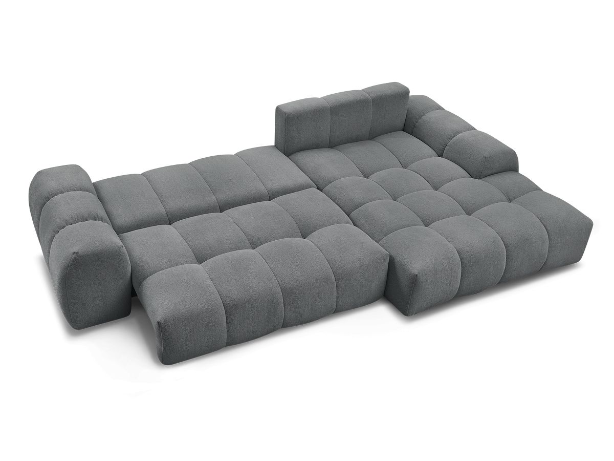 Canapé d'angle convertible coffre EVEREST tissu chiné
