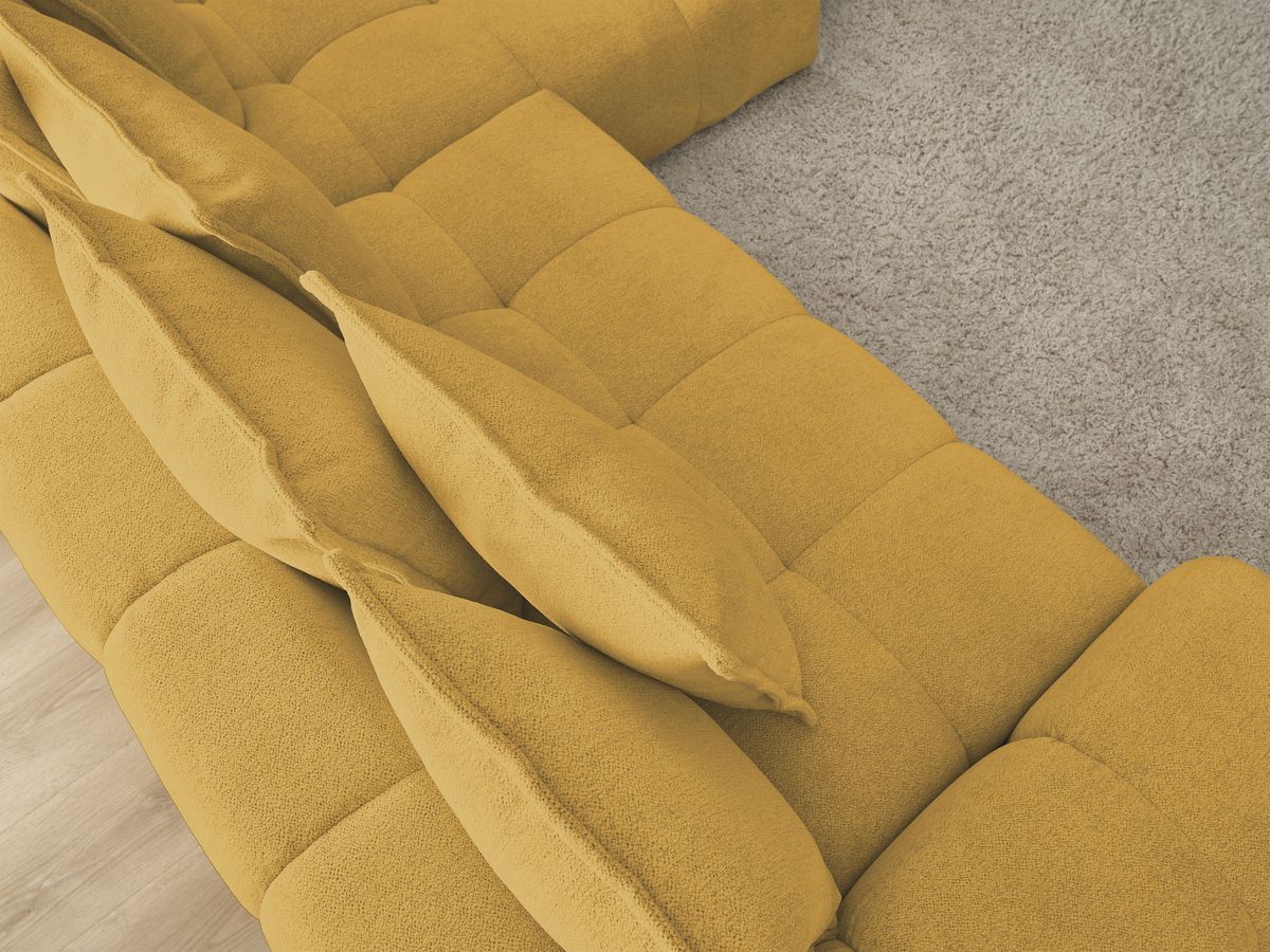 Canapé d'angle convertible coffre EVEREST tissu chiné
