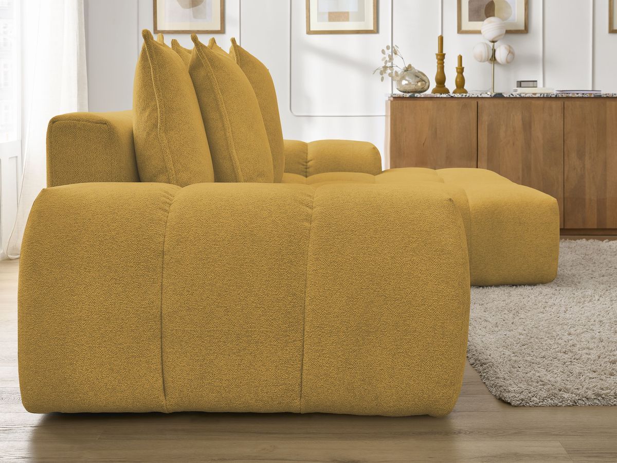 Canapé d'angle convertible coffre EVEREST tissu chiné