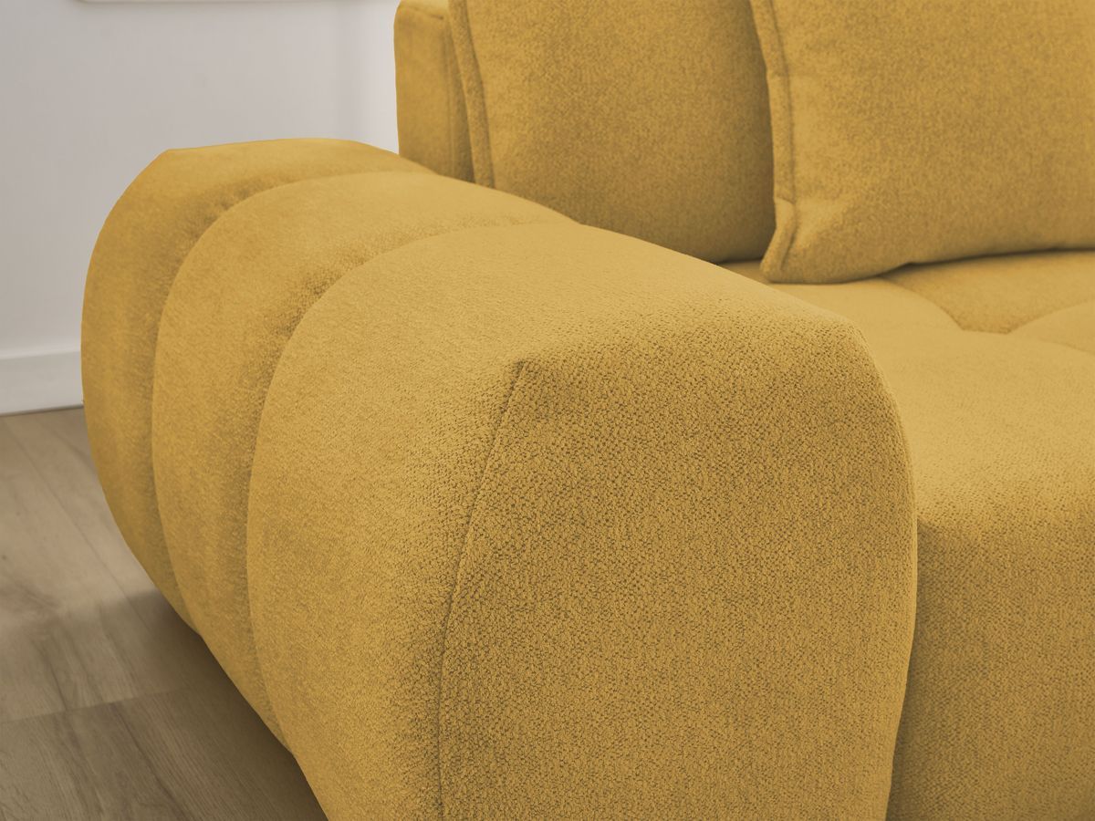 Canapé d'angle convertible coffre EVEREST tissu chiné