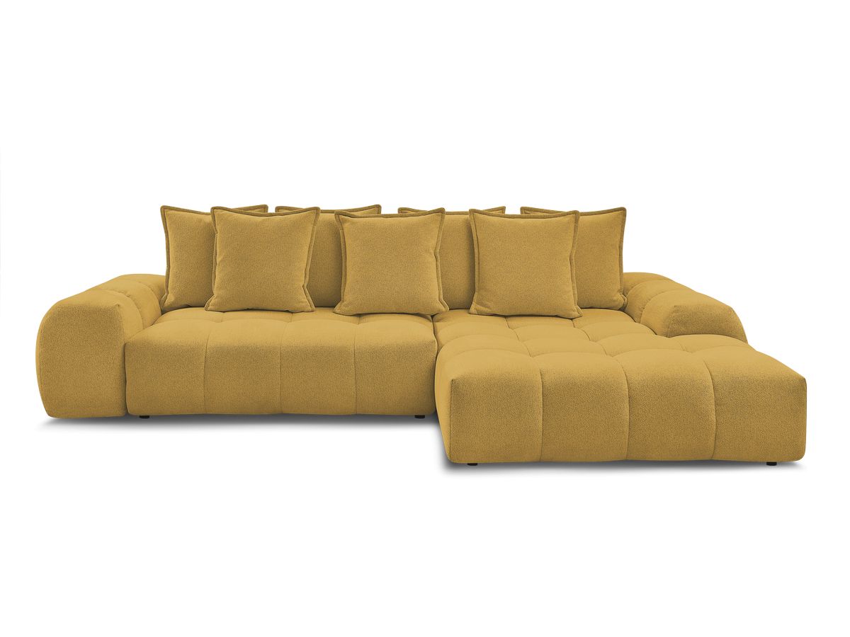 Canapé d'angle convertible coffre EVEREST tissu chiné