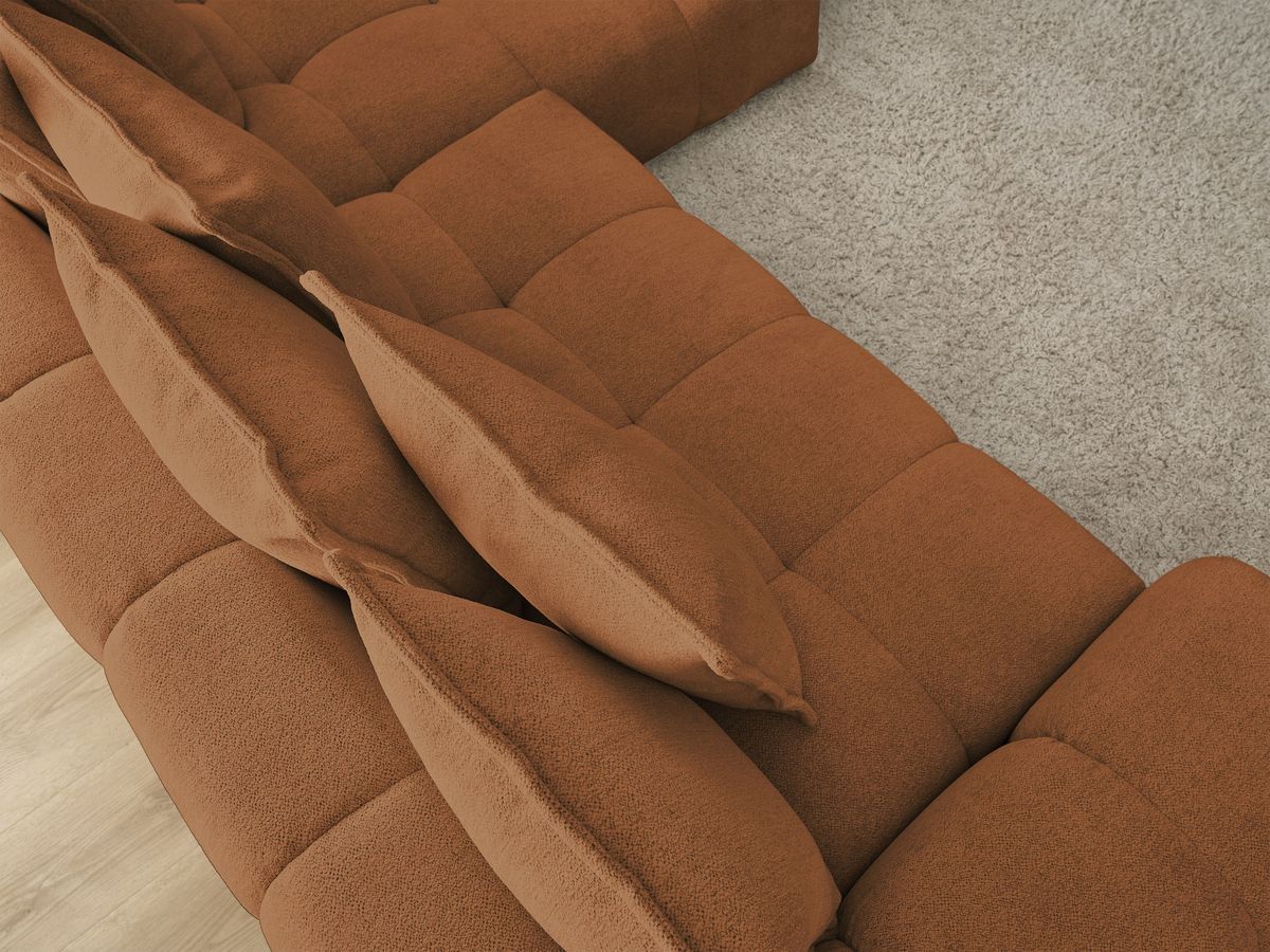 Canapé d'angle convertible coffre EVEREST tissu chiné