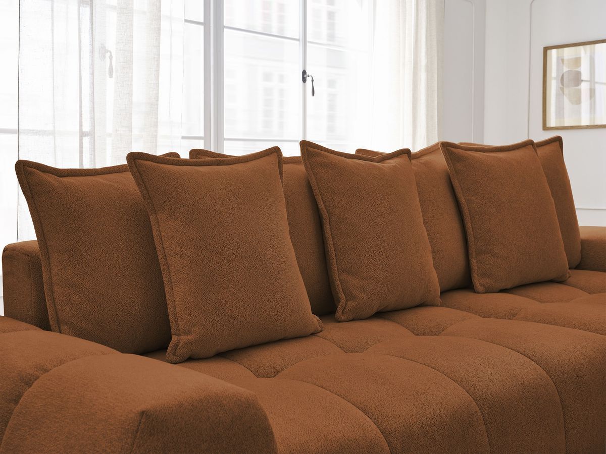 Canapé d'angle convertible coffre EVEREST tissu chiné