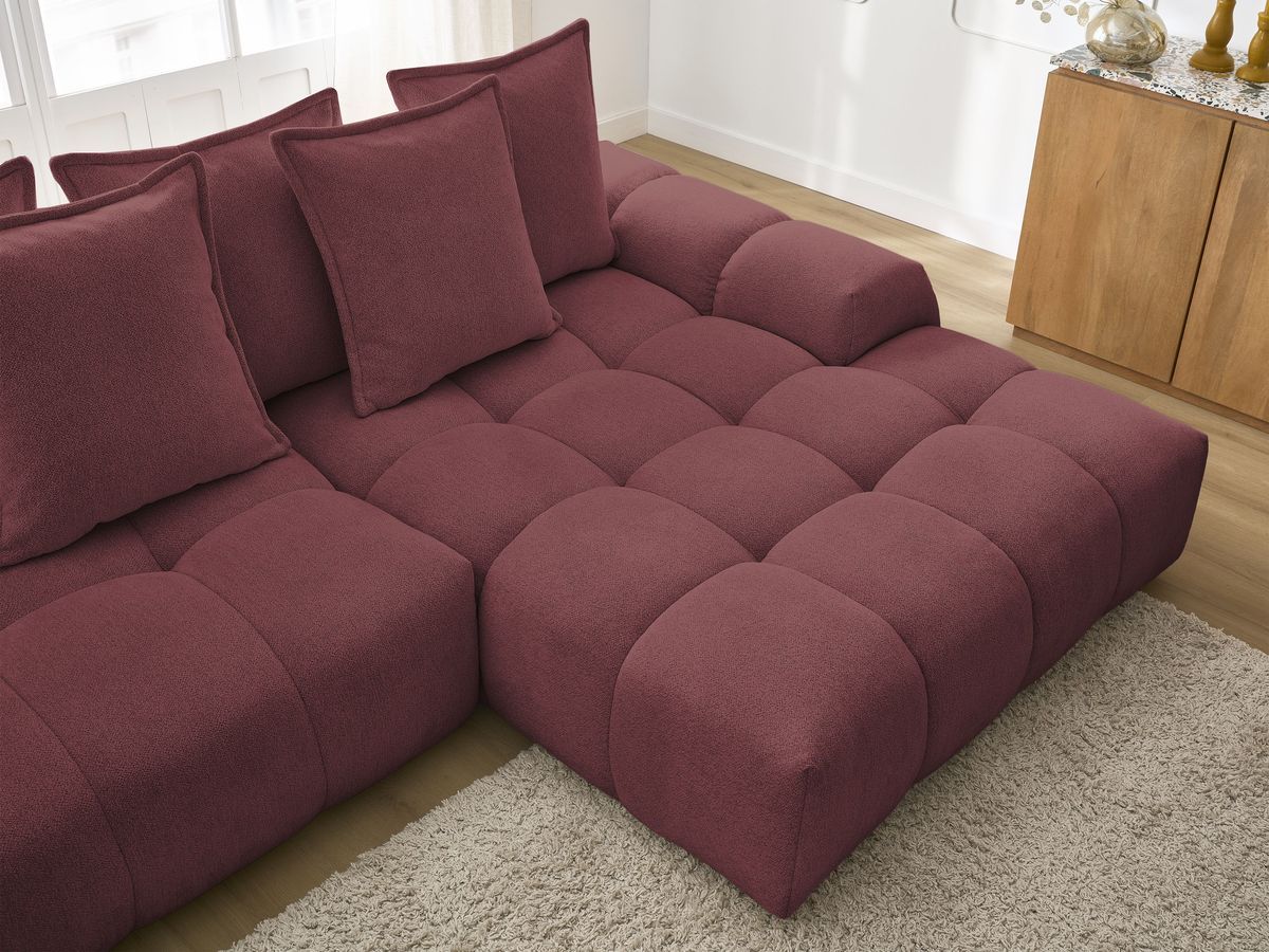 Canapé d'angle convertible coffre EVEREST tissu chiné