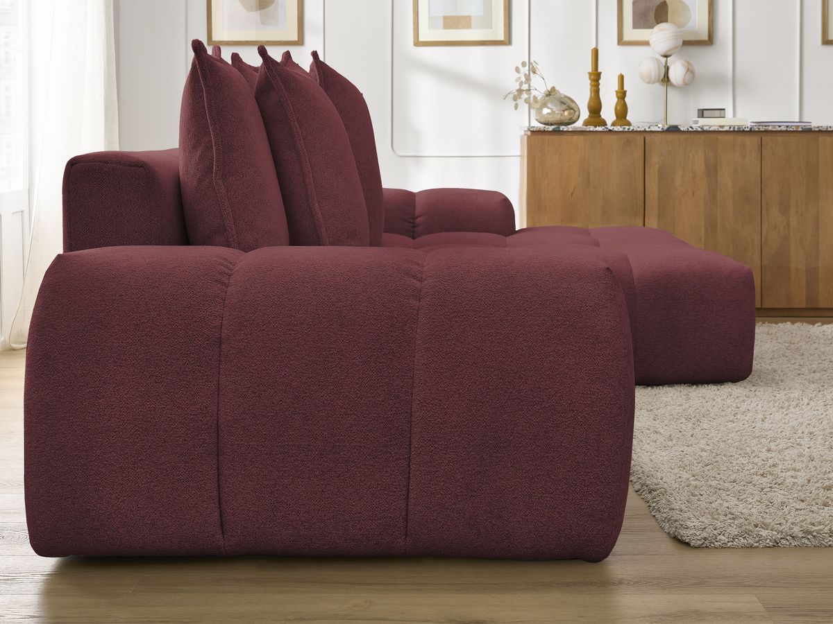 Canapé d'angle convertible coffre EVEREST tissu chiné