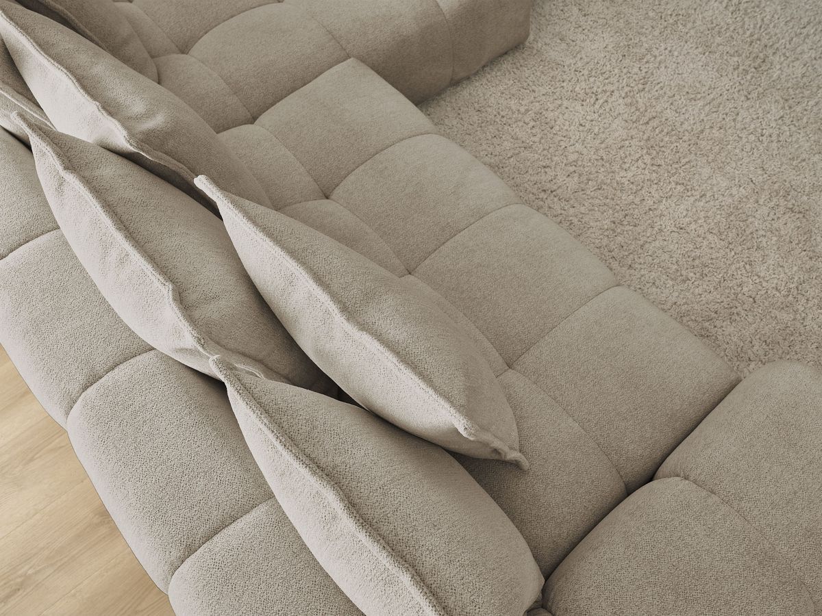 Canapé d'angle convertible coffre EVEREST tissu chiné