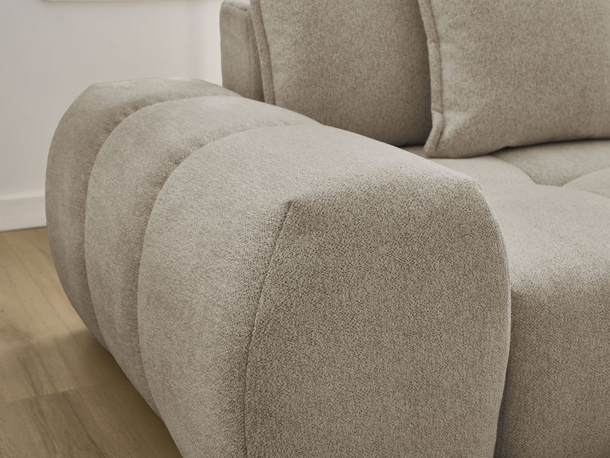 Canapé d'angle convertible coffre EVEREST tissu chiné