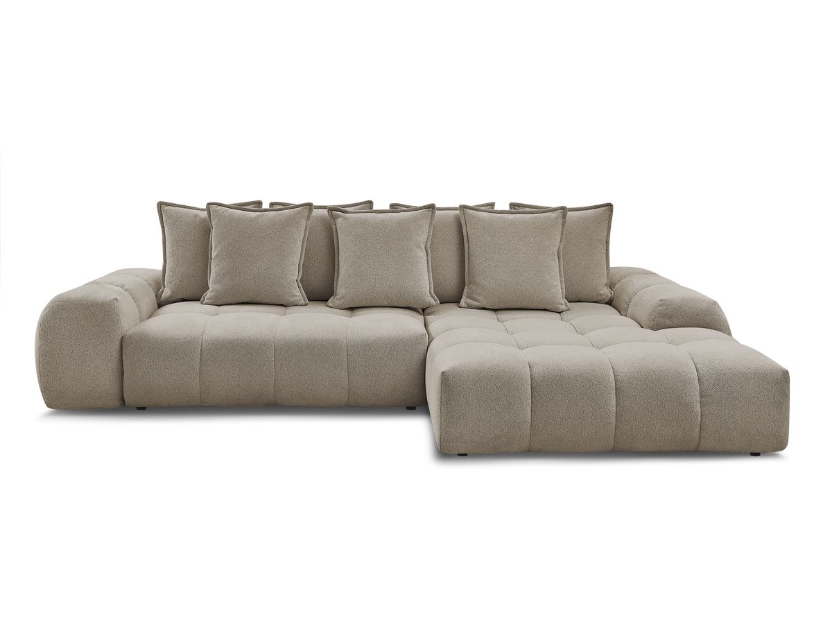 Canapé d'angle convertible coffre EVEREST tissu chiné