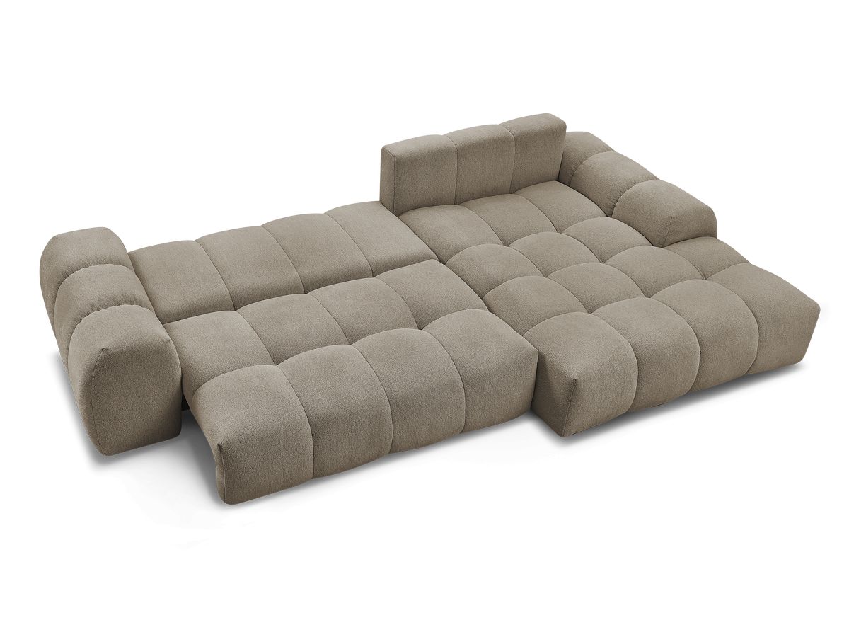 Canapé d'angle convertible coffre EVEREST tissu chiné