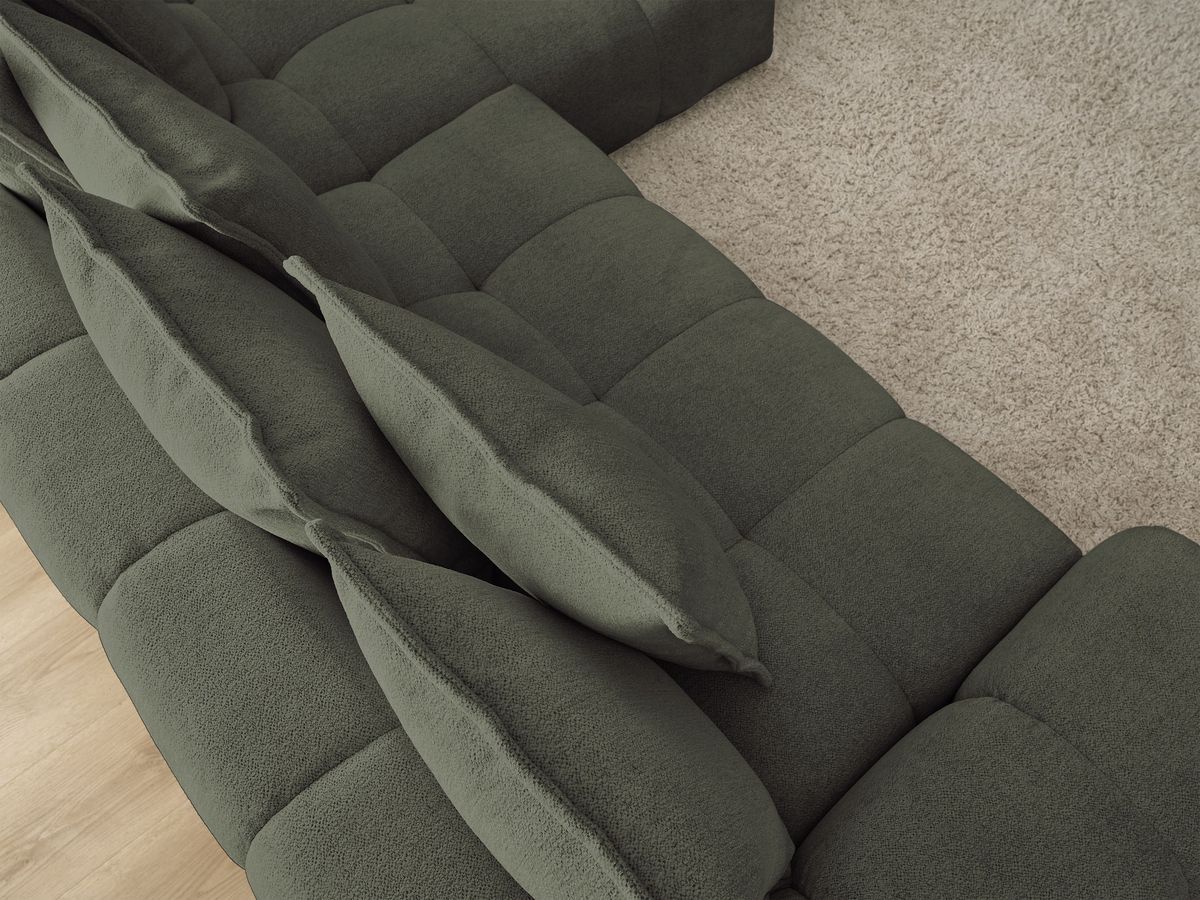 Canapé d'angle convertible coffre EVEREST tissu chiné