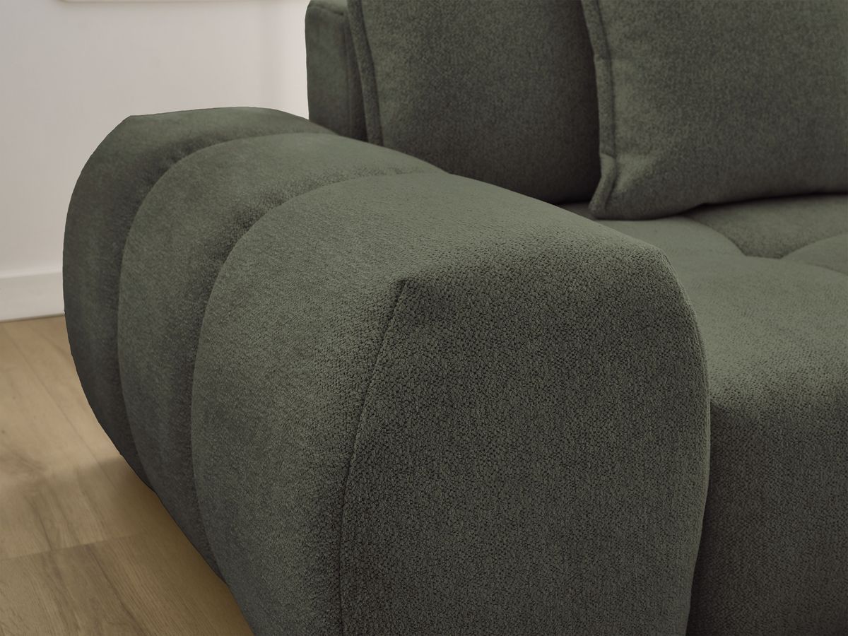 Canapé d'angle convertible coffre EVEREST tissu chiné