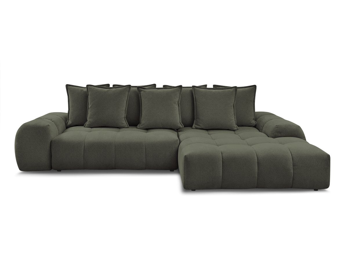 Canapé d'angle convertible coffre EVEREST tissu chiné