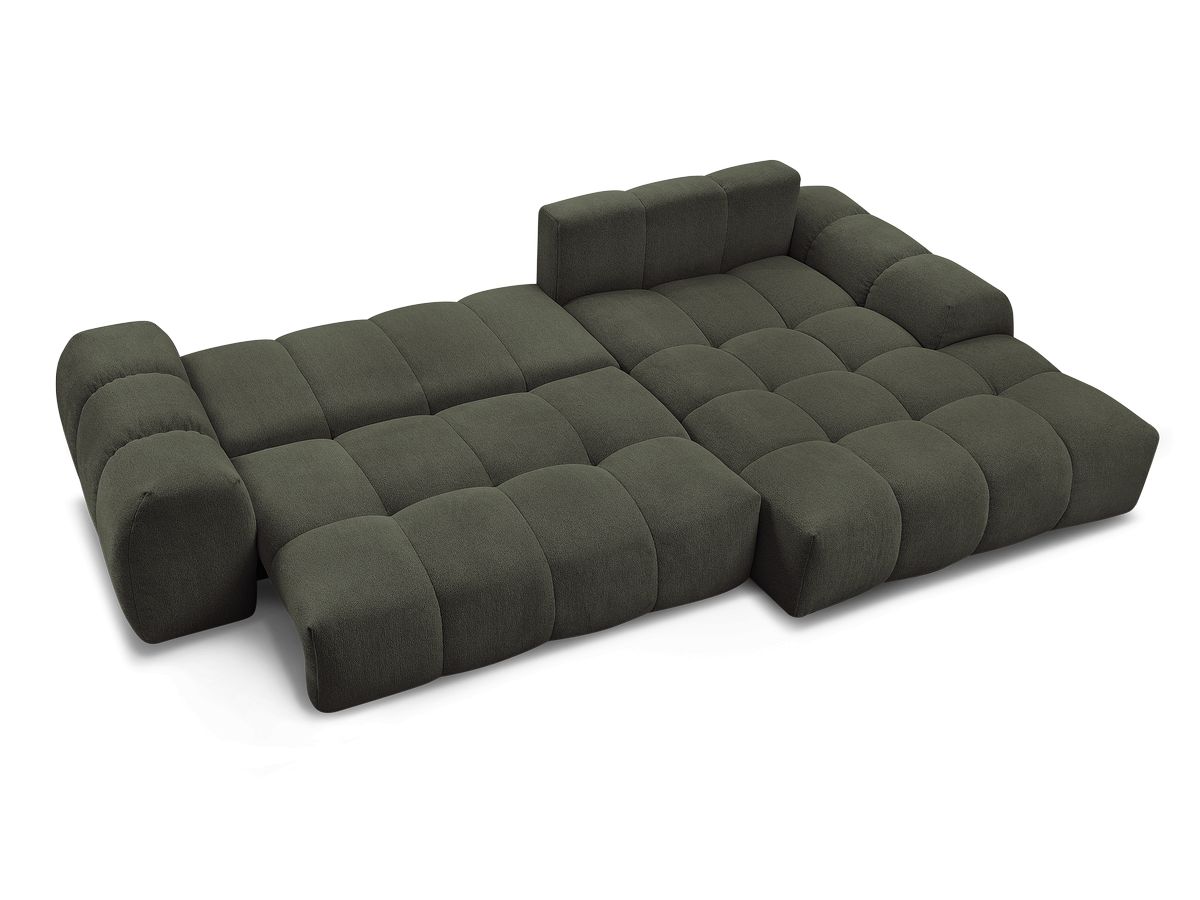 Canapé d'angle convertible coffre EVEREST tissu chiné