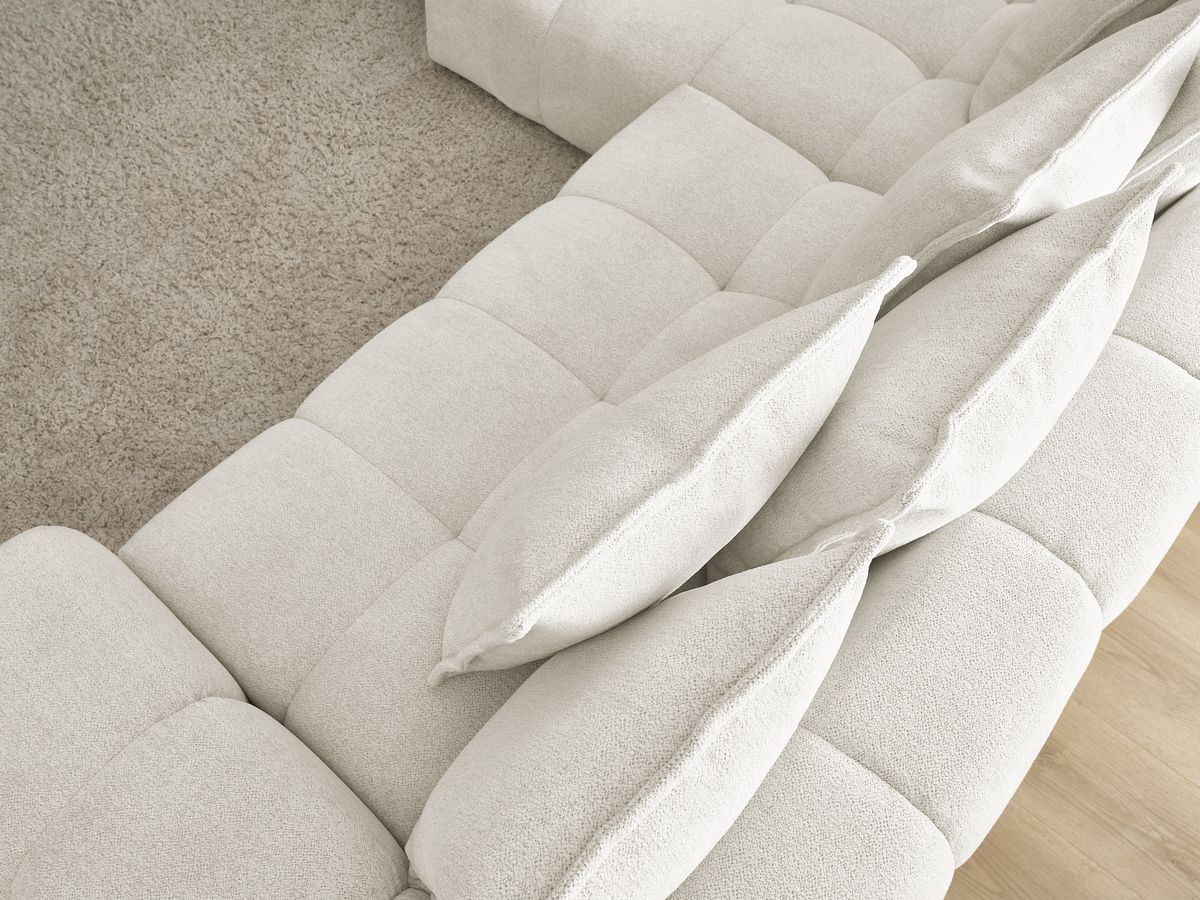 Canapé d'angle convertible coffre EVEREST tissu chiné