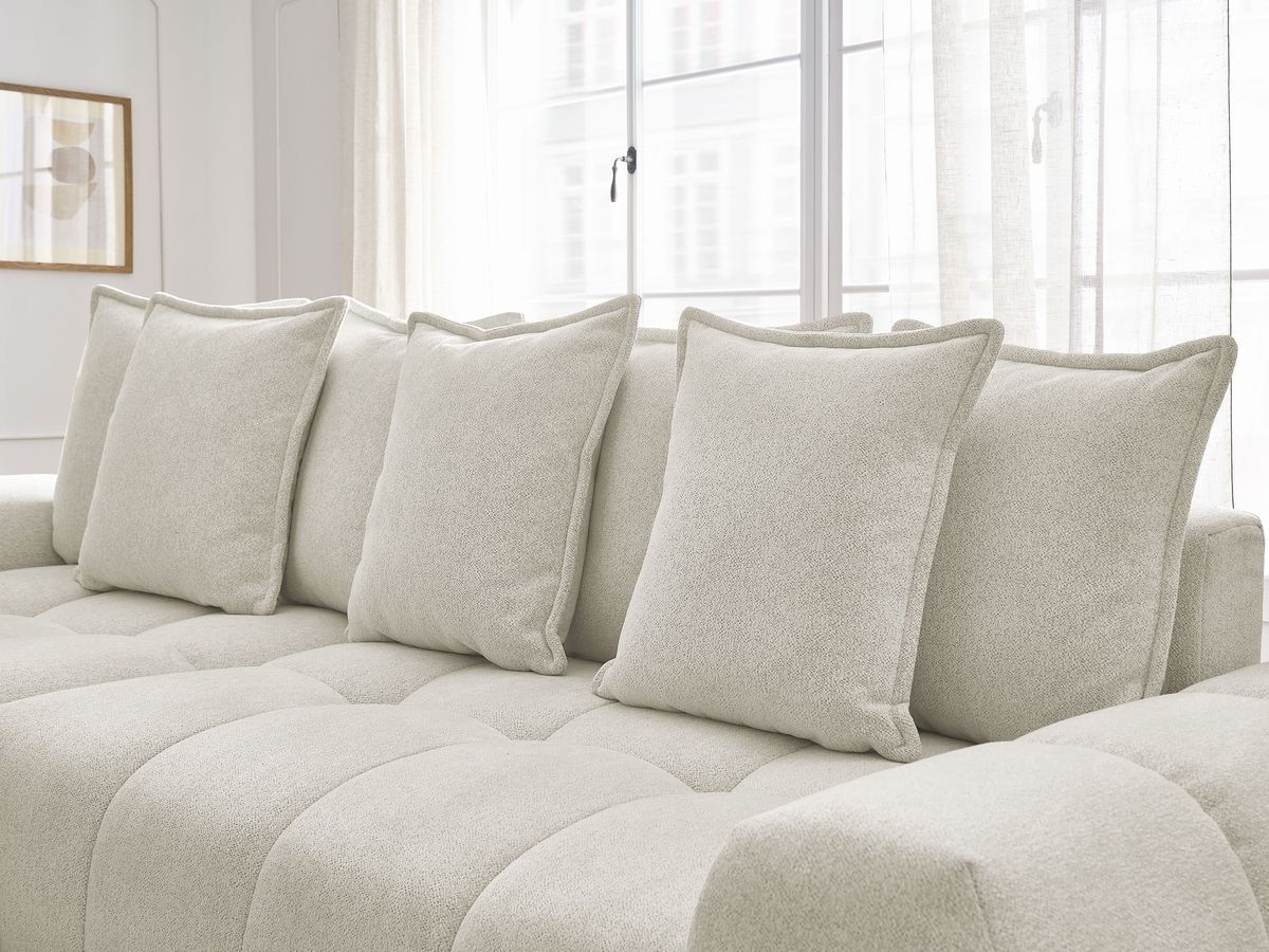 Canapé d'angle convertible coffre EVEREST tissu chiné