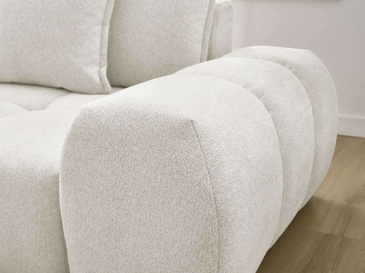 Canapé d'angle convertible coffre EVEREST tissu chiné