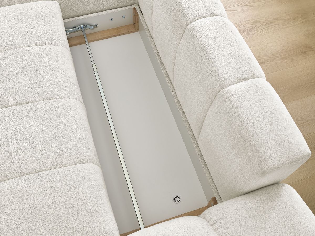 Canapé d'angle convertible coffre EVEREST tissu chiné