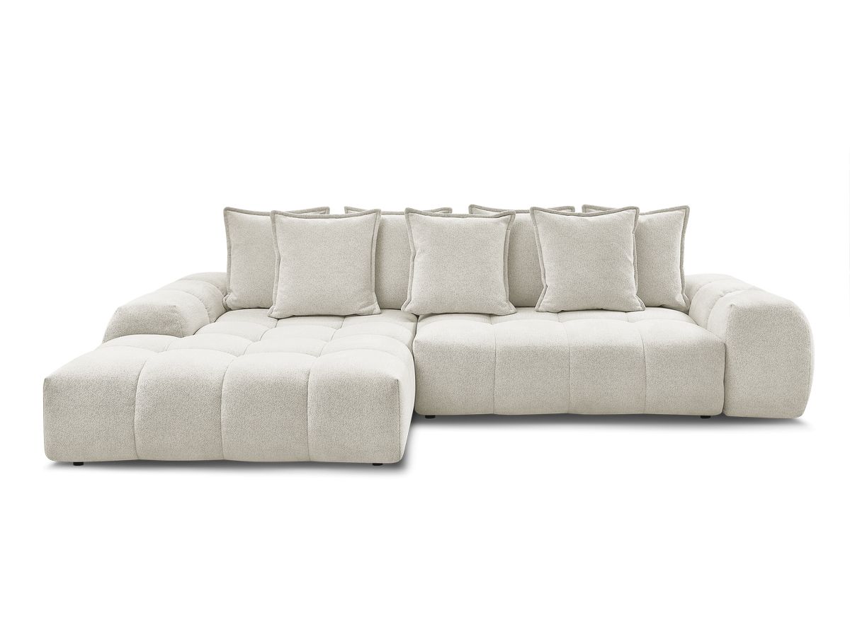 Canapé d'angle convertible coffre EVEREST tissu chiné