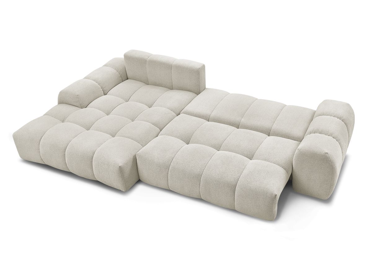 Canapé d'angle convertible coffre EVEREST tissu chiné