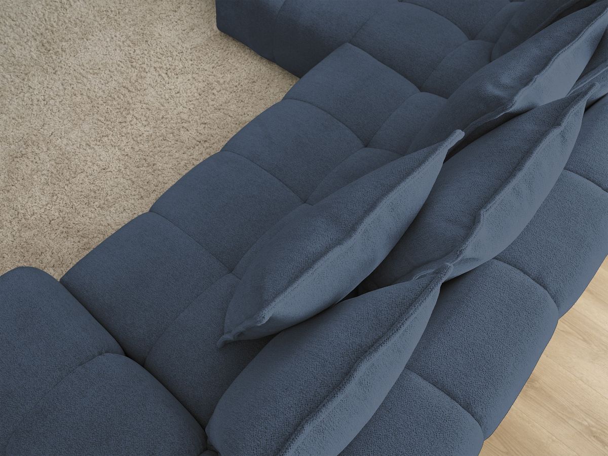 Canapé d'angle convertible coffre EVEREST tissu chiné