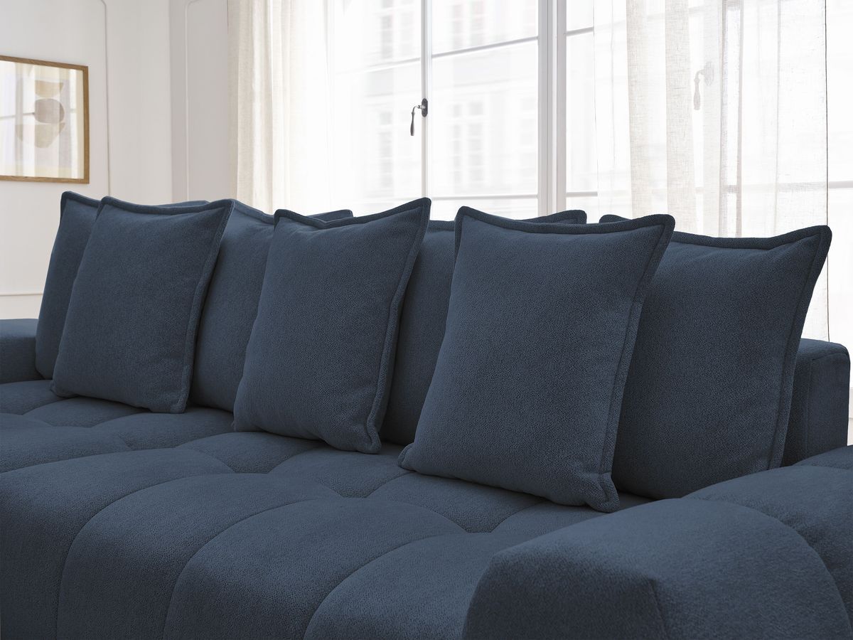 Canapé d'angle convertible coffre EVEREST tissu chiné