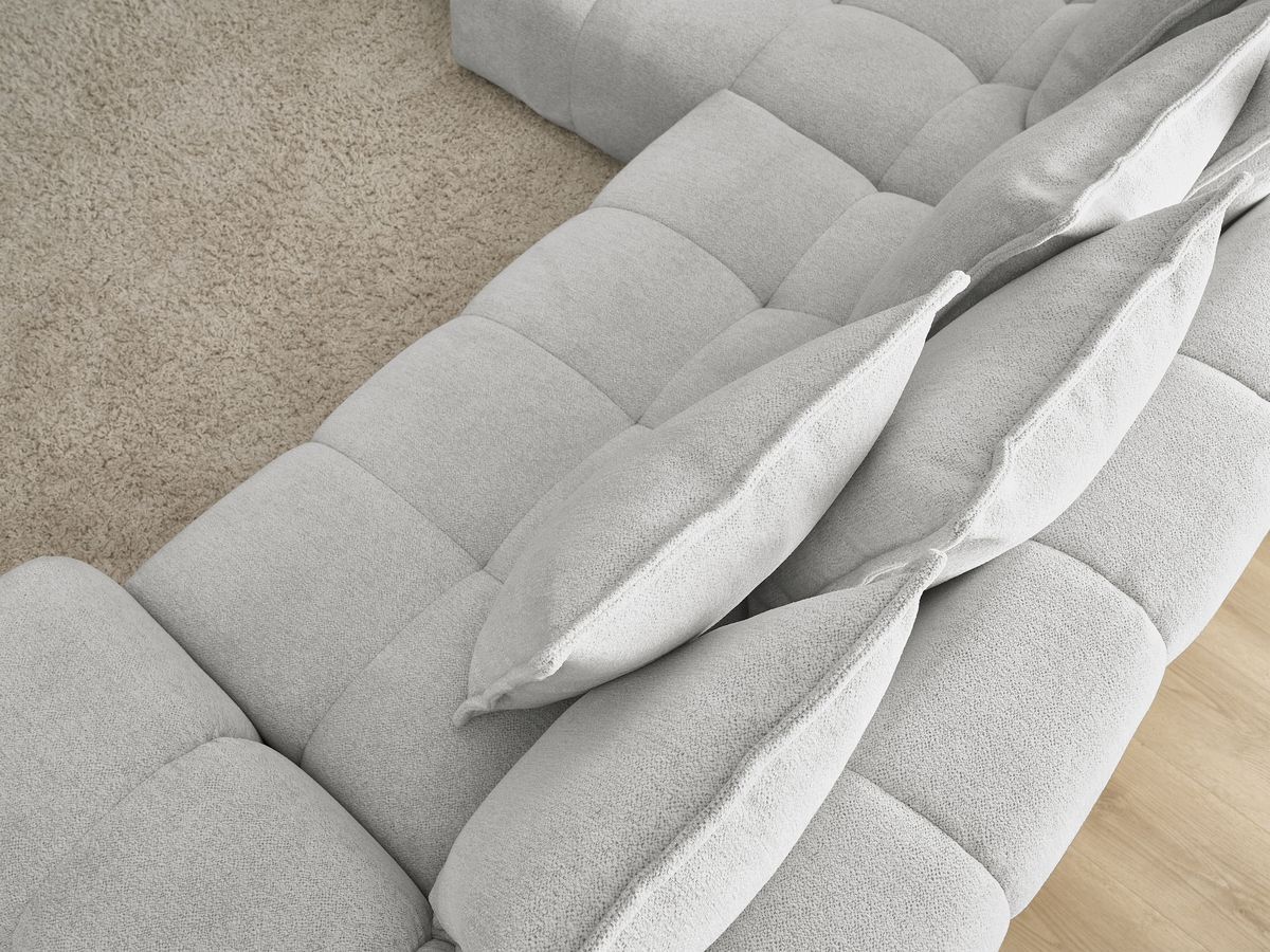Canapé d'angle convertible coffre EVEREST tissu chiné