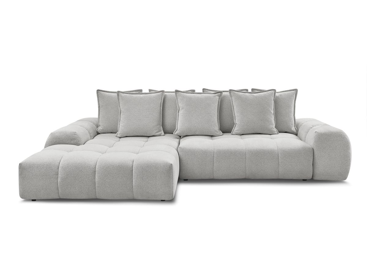 Canapé d'angle convertible coffre EVEREST tissu chiné