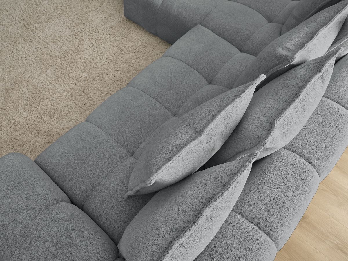 Canapé d'angle convertible coffre EVEREST tissu chiné