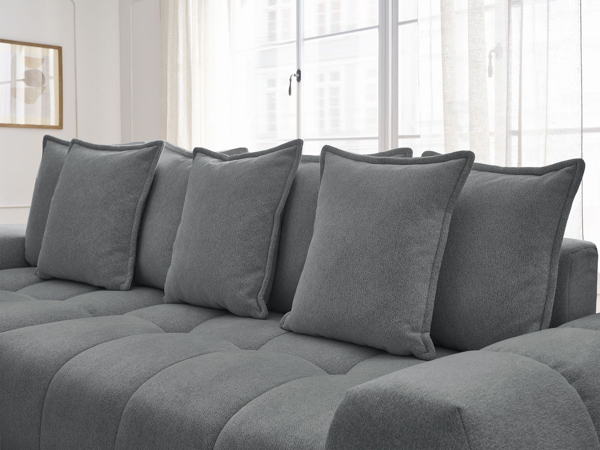 Canapé d'angle convertible coffre EVEREST tissu chiné
