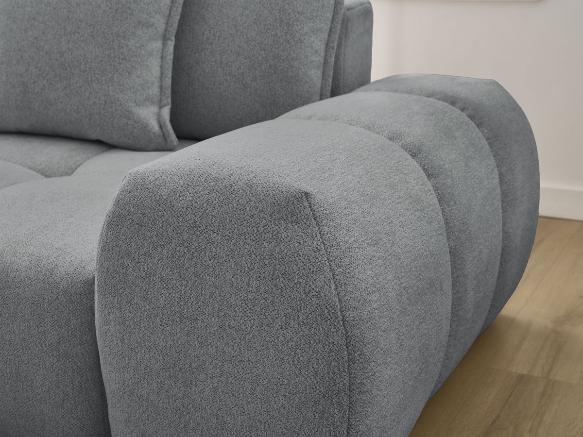 Canapé d'angle convertible coffre EVEREST tissu chiné