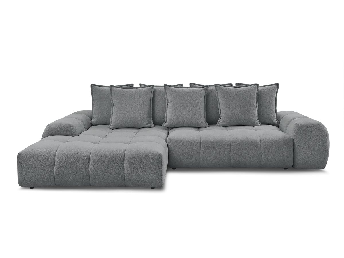 Canapé d'angle convertible coffre EVEREST tissu chiné