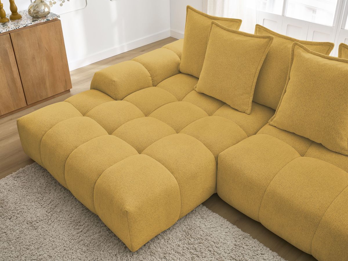Canapé d'angle convertible coffre EVEREST tissu chiné