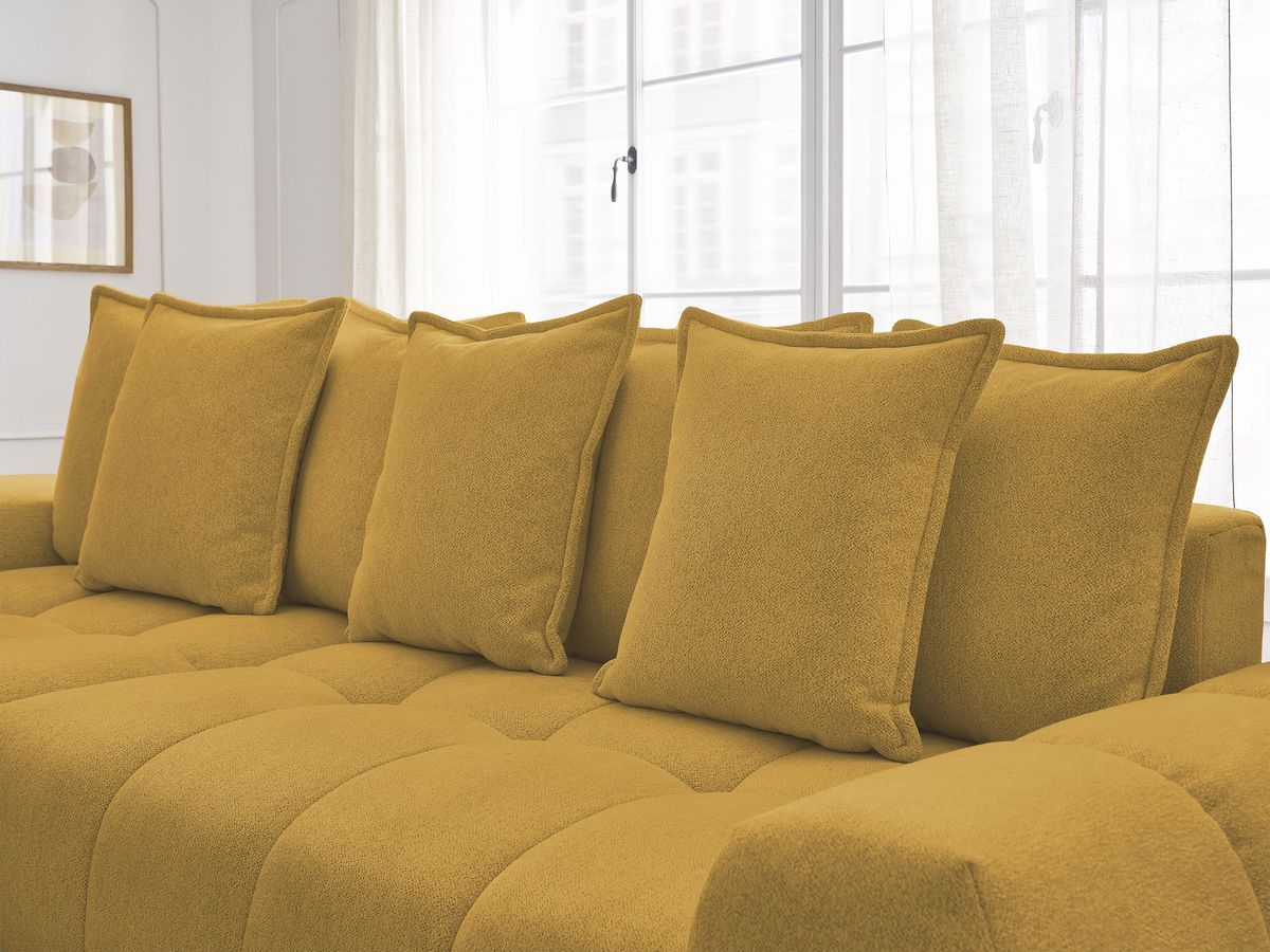 Canapé d'angle convertible coffre EVEREST tissu chiné