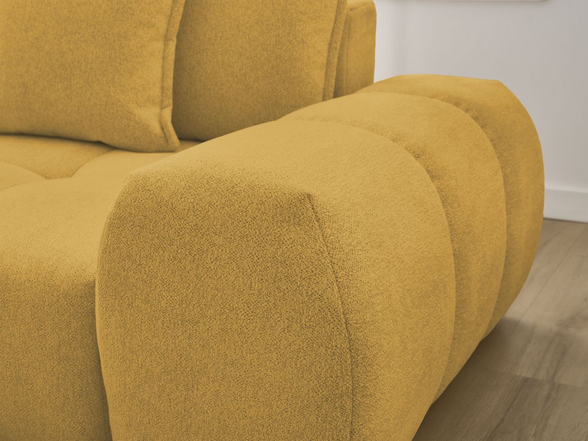Canapé d'angle convertible coffre EVEREST tissu chiné