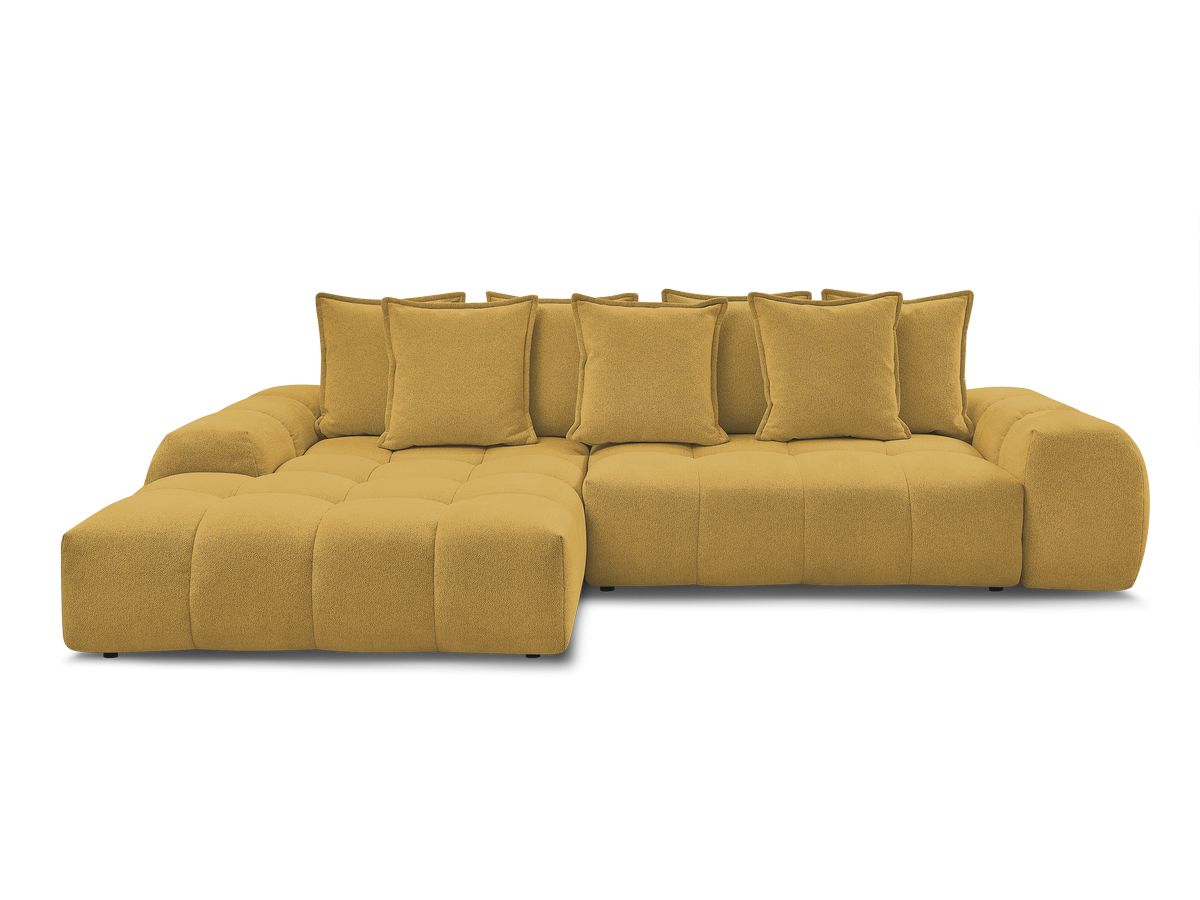Canapé d'angle convertible coffre EVEREST tissu chiné