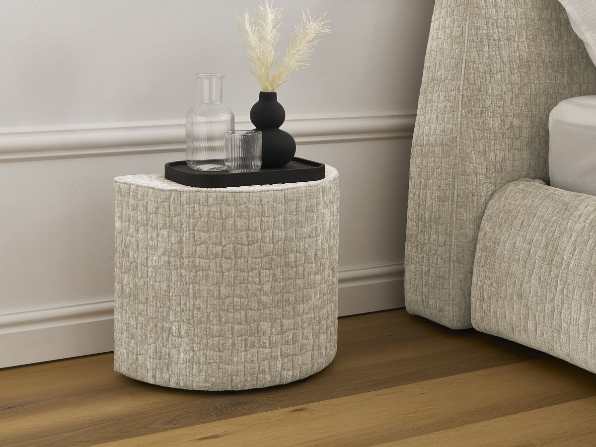 Ensemble avec Lit MALON + matelas AMALIA + 2 chevets texturé — vue 5