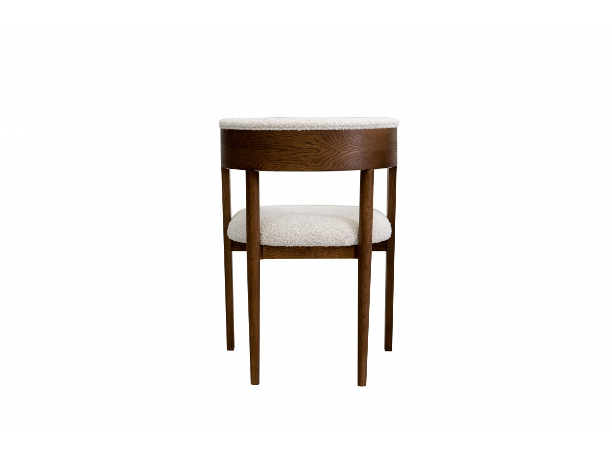 SORMIOU set met ronde eettafel uitschuifbaar van 130 tot 180 cm + 4 BASTIDE stoelen in massief eiken fineer