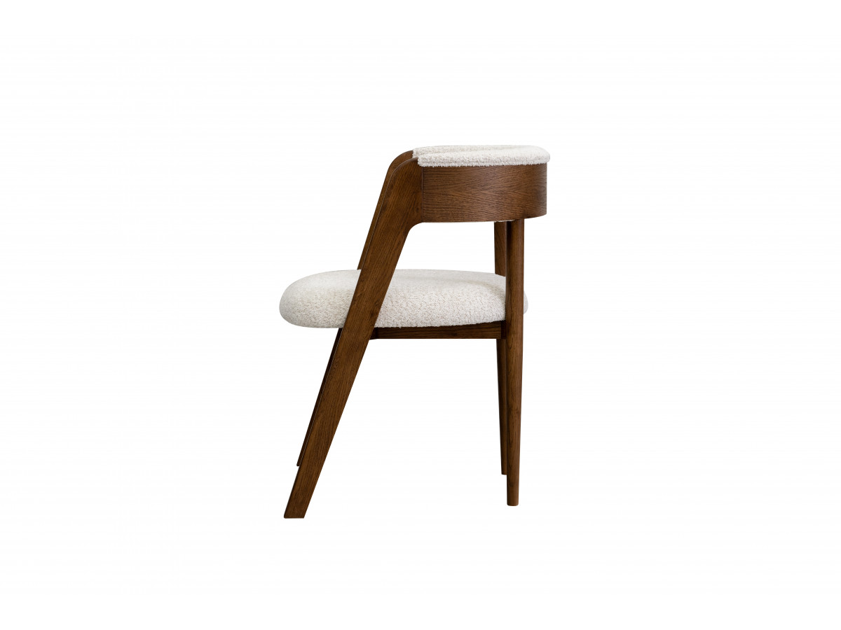 SORMIOU set met ronde eettafel uitschuifbaar van 130 tot 180 cm + 4 BASTIDE stoelen in massief eiken fineer